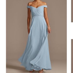Off the shoulder full skirt bridesmaid dress-NEVER WORN